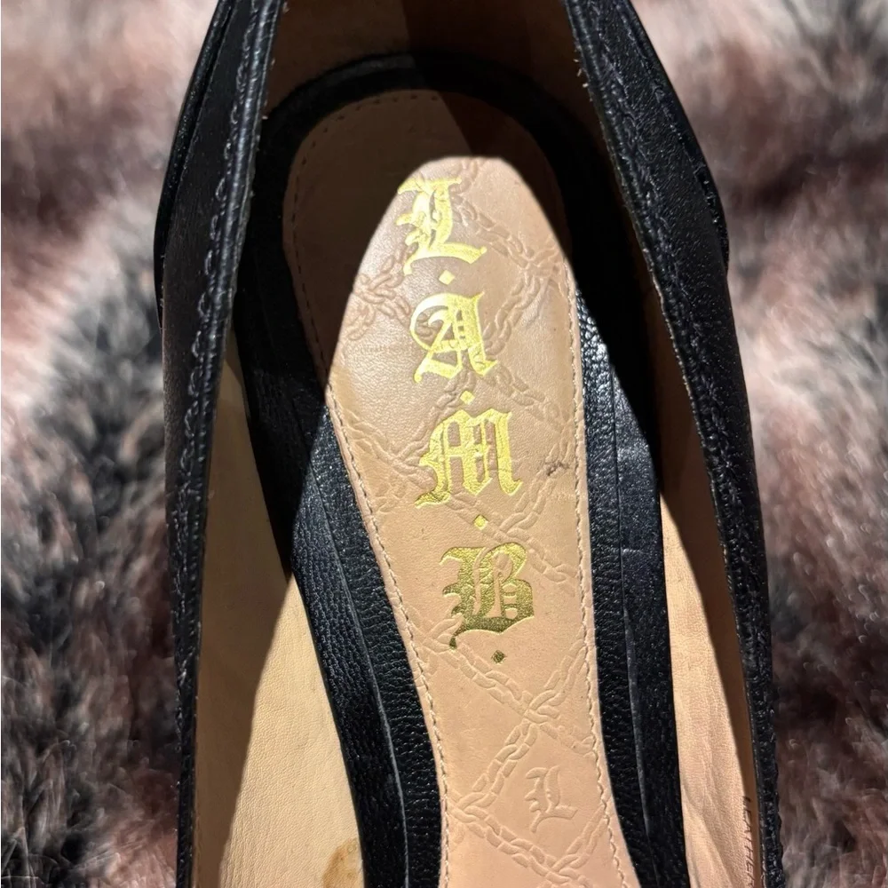 Vintage Gwen Stefani L.A.M.B. Black leather stiletto heels